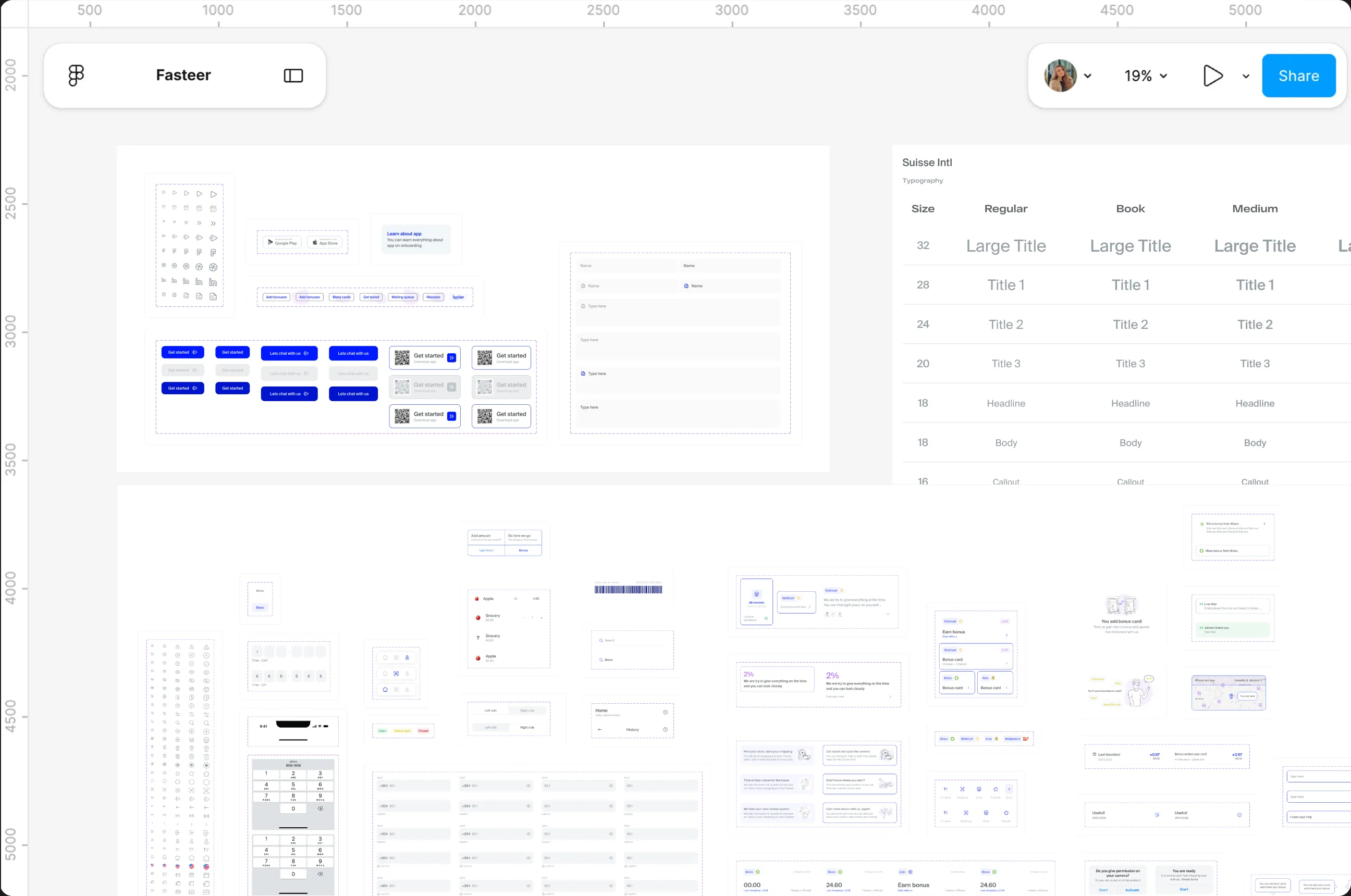 Fasteer design system components in Figma