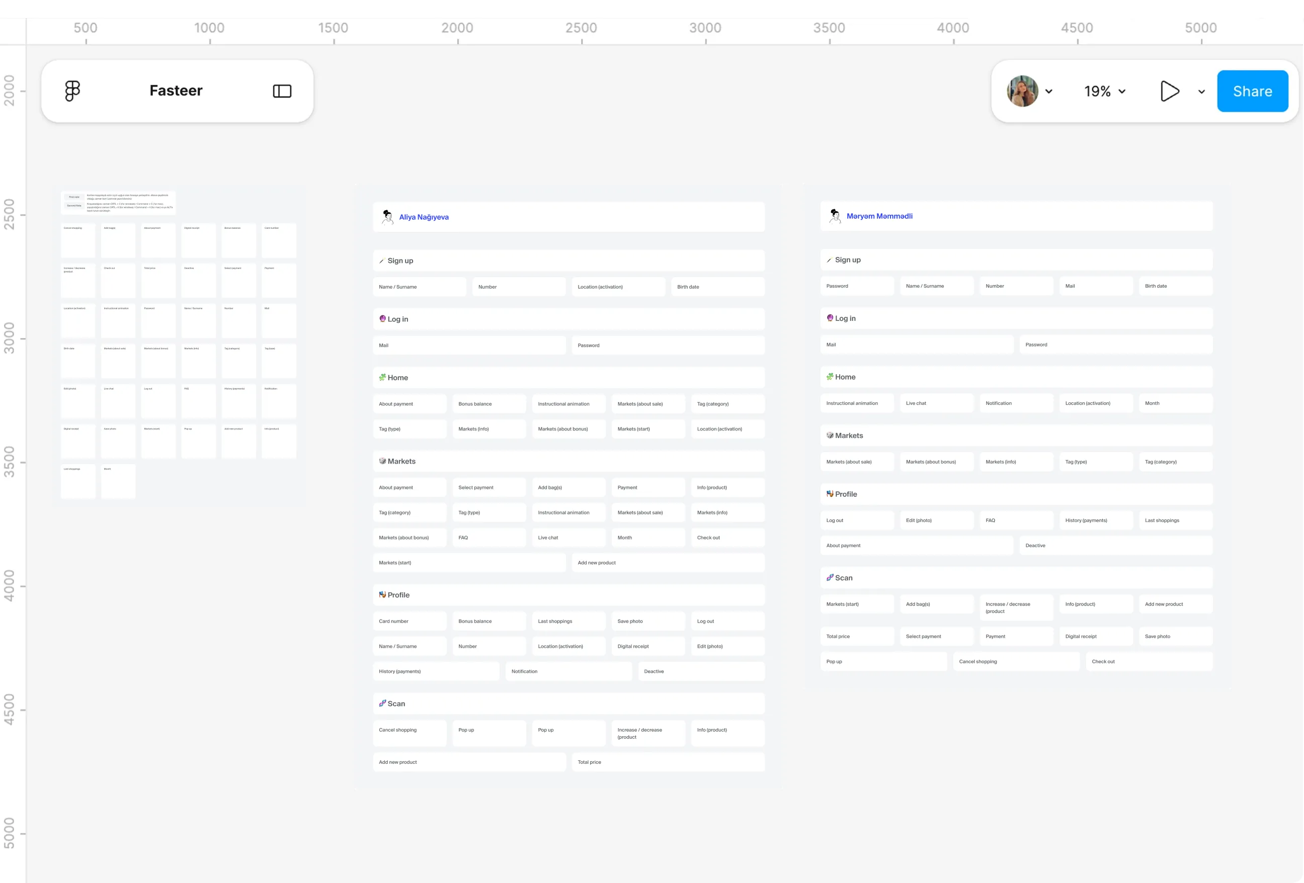 Design file screens for Card sorting