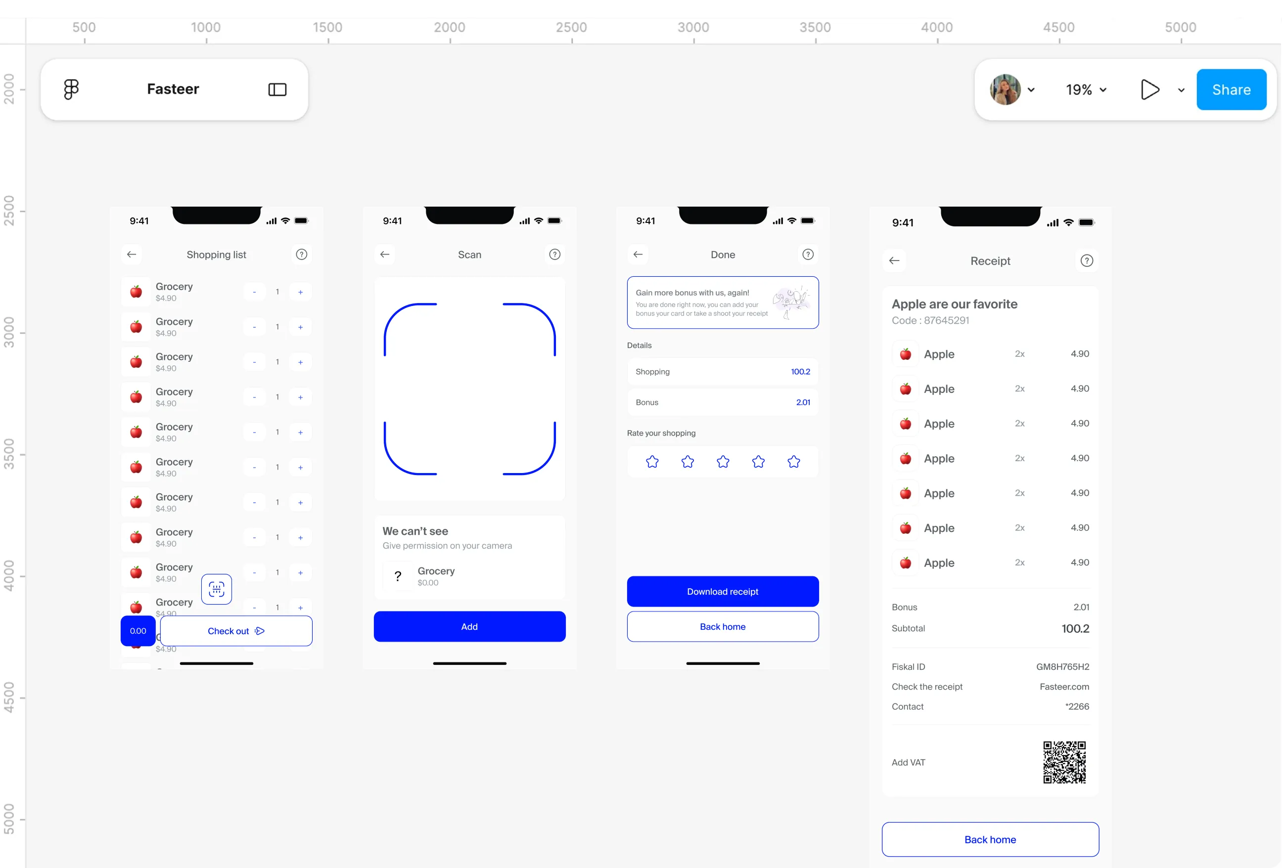 Design file screens for Removing items