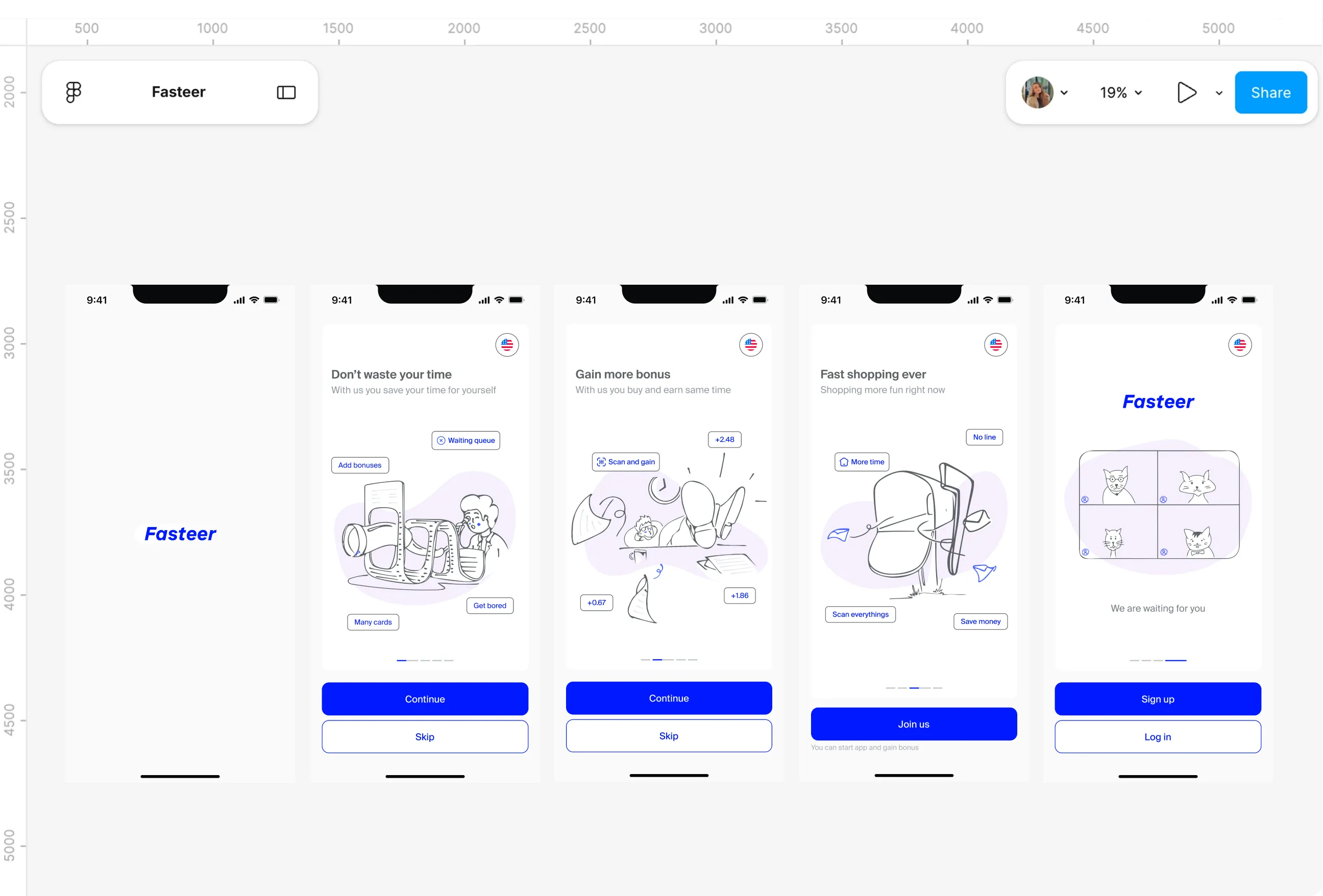 Design file screens for First time use