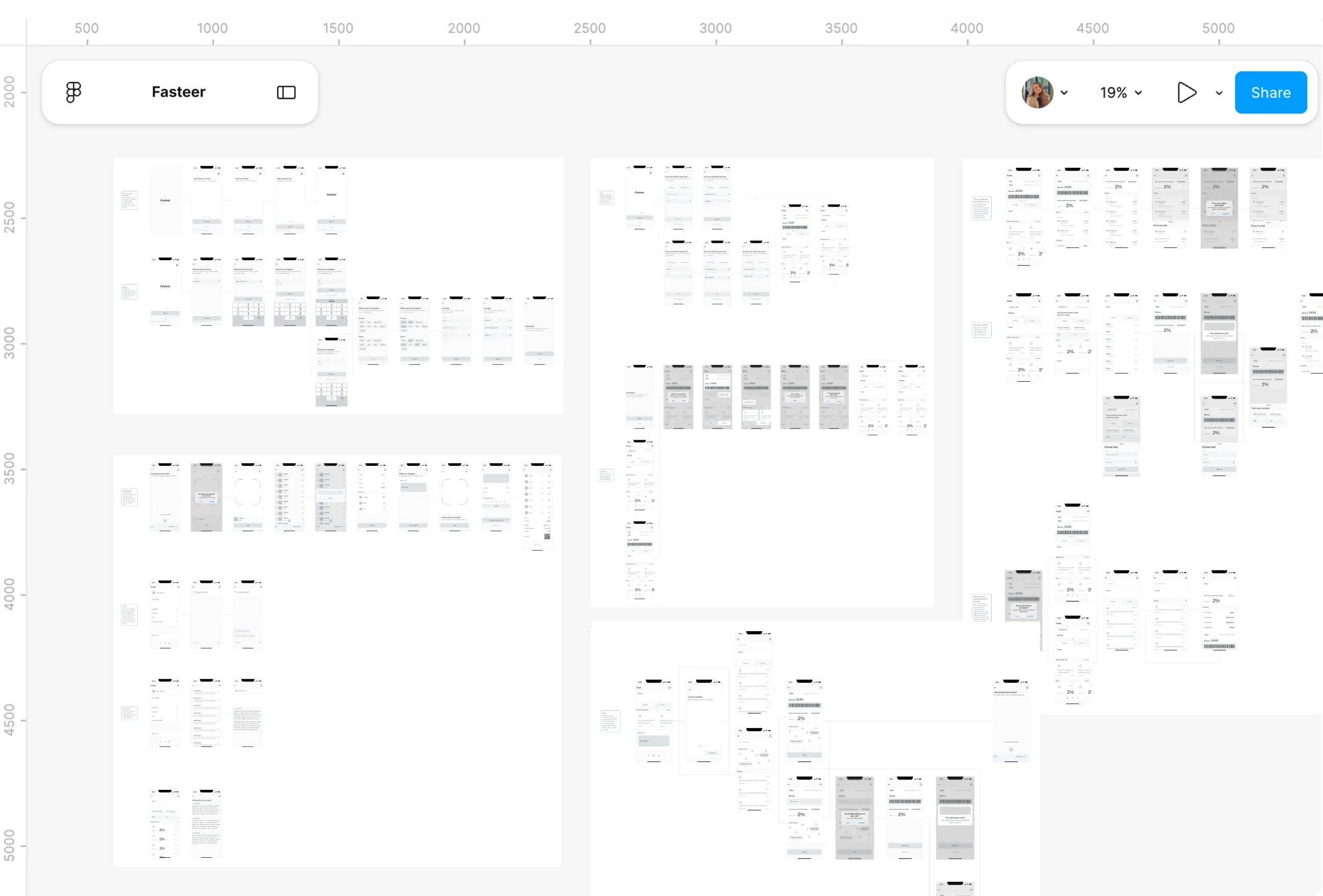 Design file screens for User flows