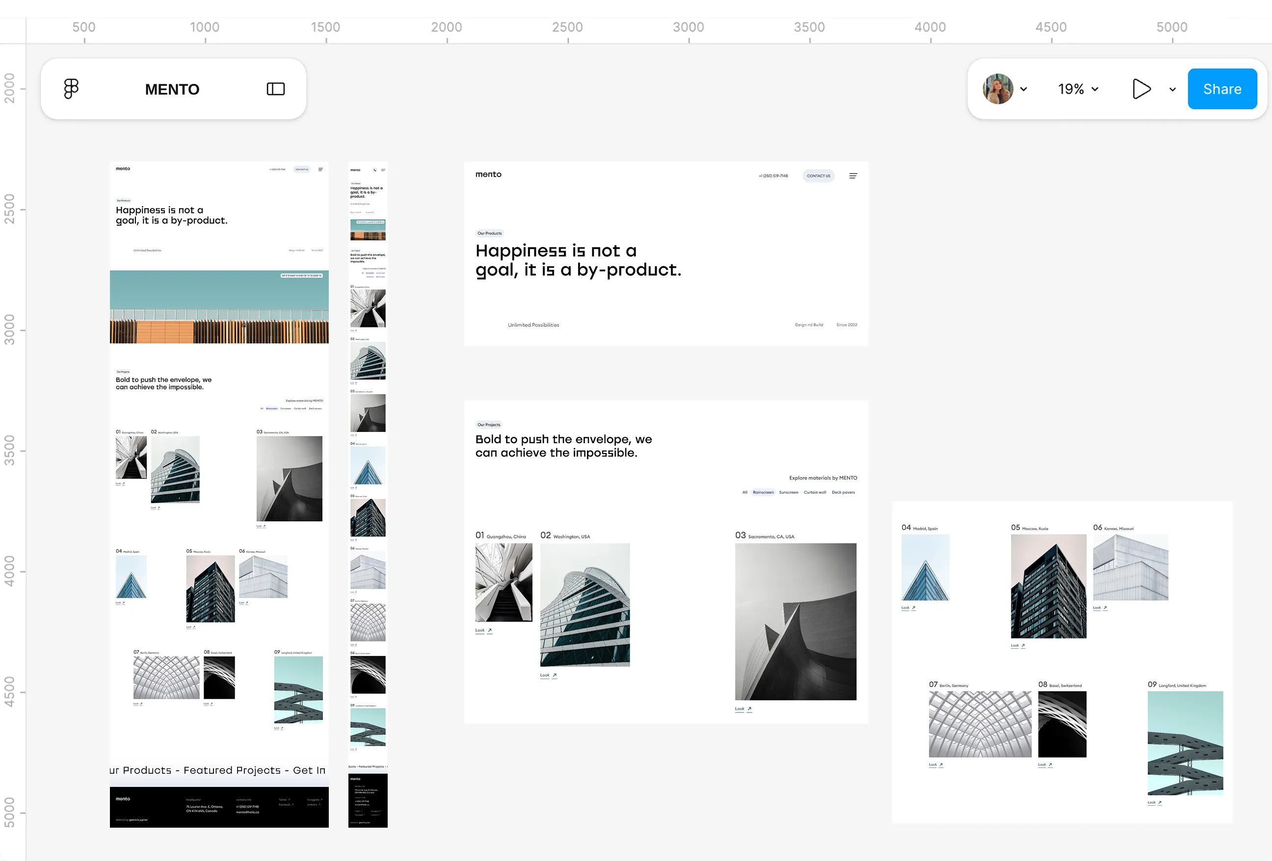 Design file screens for Projects