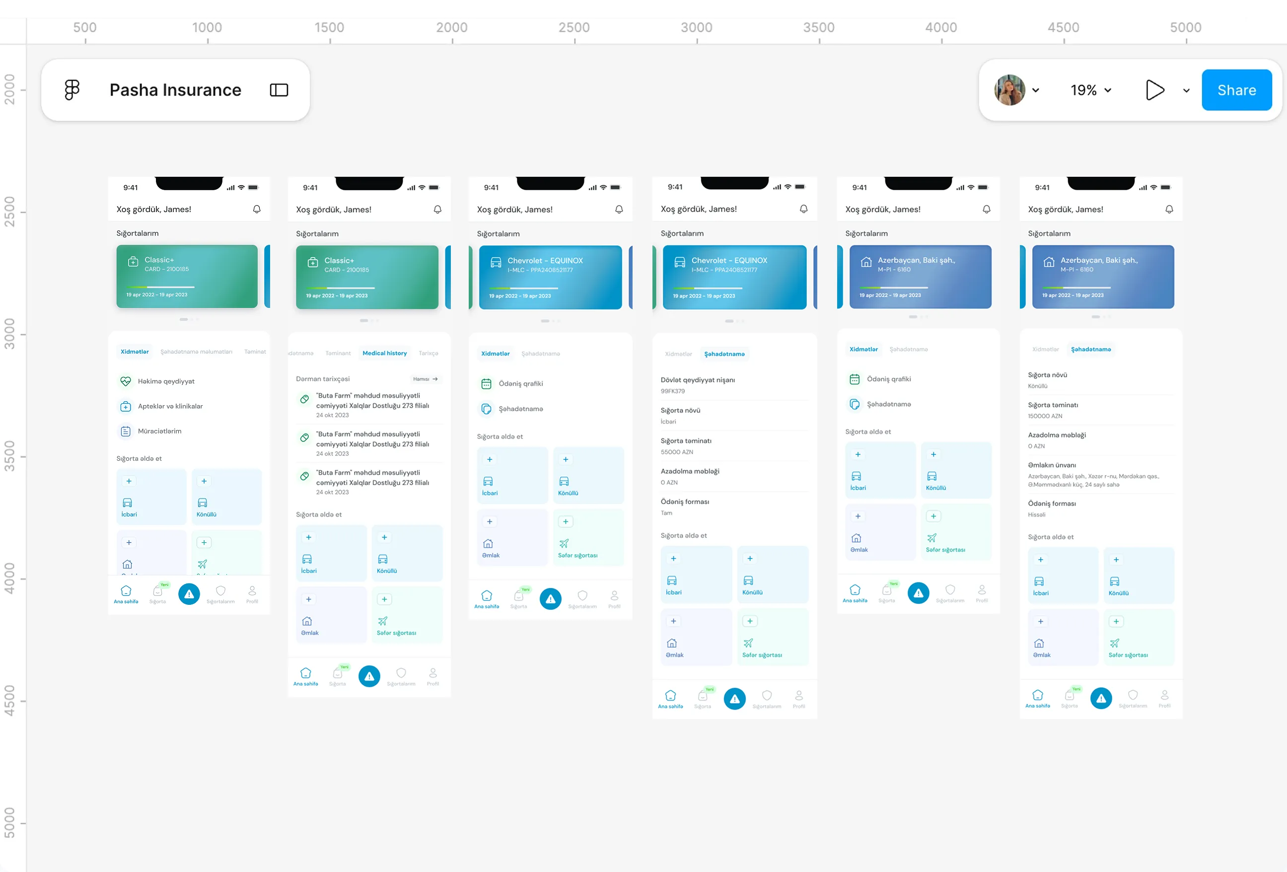 Design file screens for Home