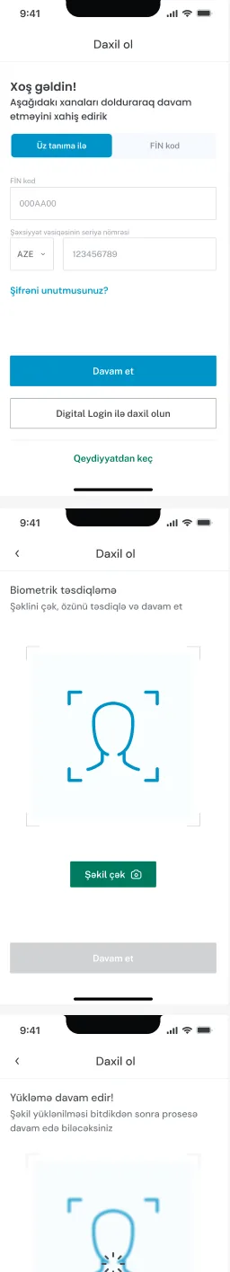 Login and sign up, screen 1