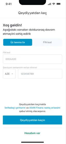 Login and sign up, screen 3