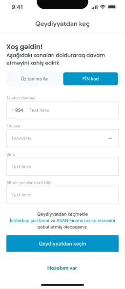 Login and sign up, screen 4