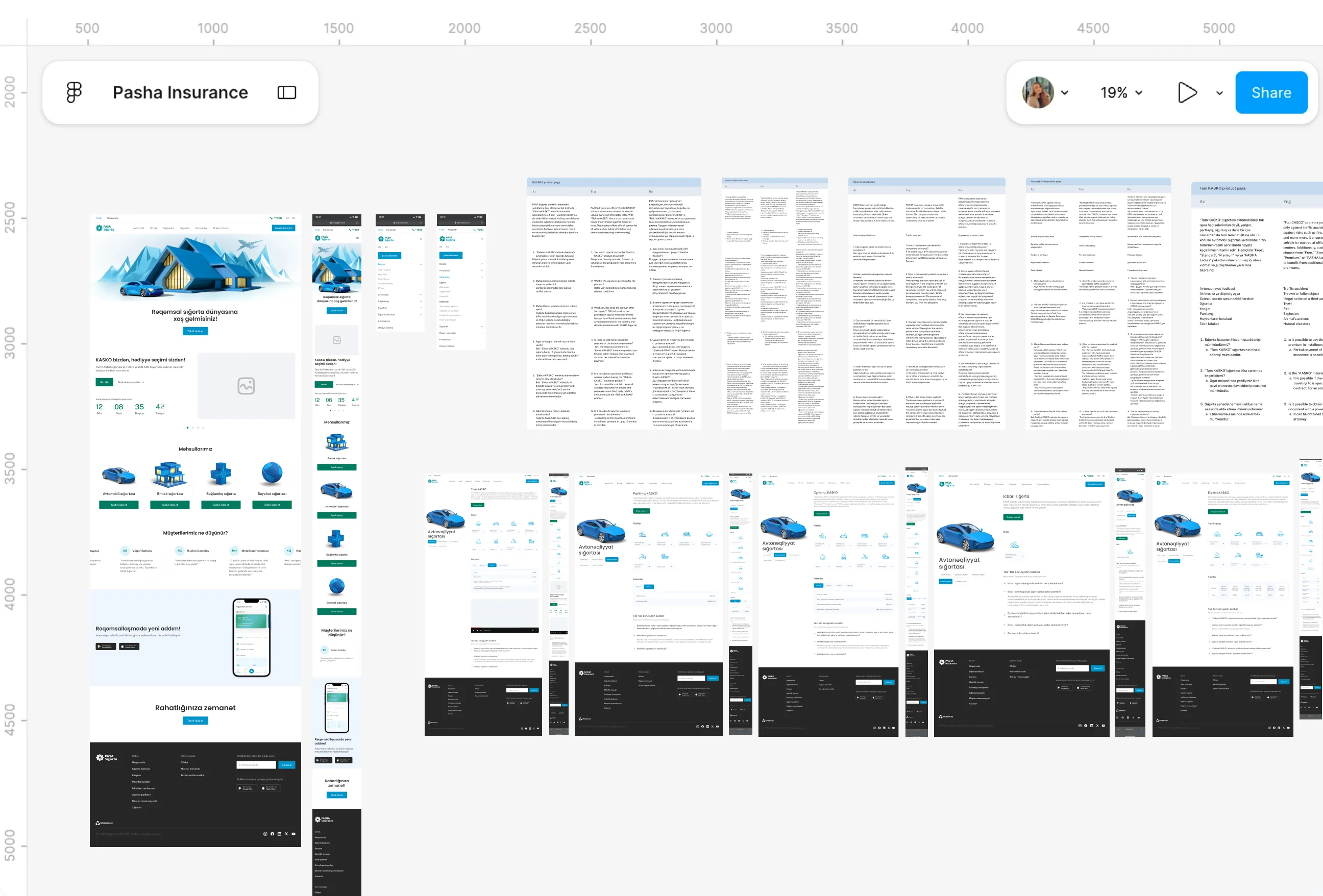 Design file screens for Full site redesign