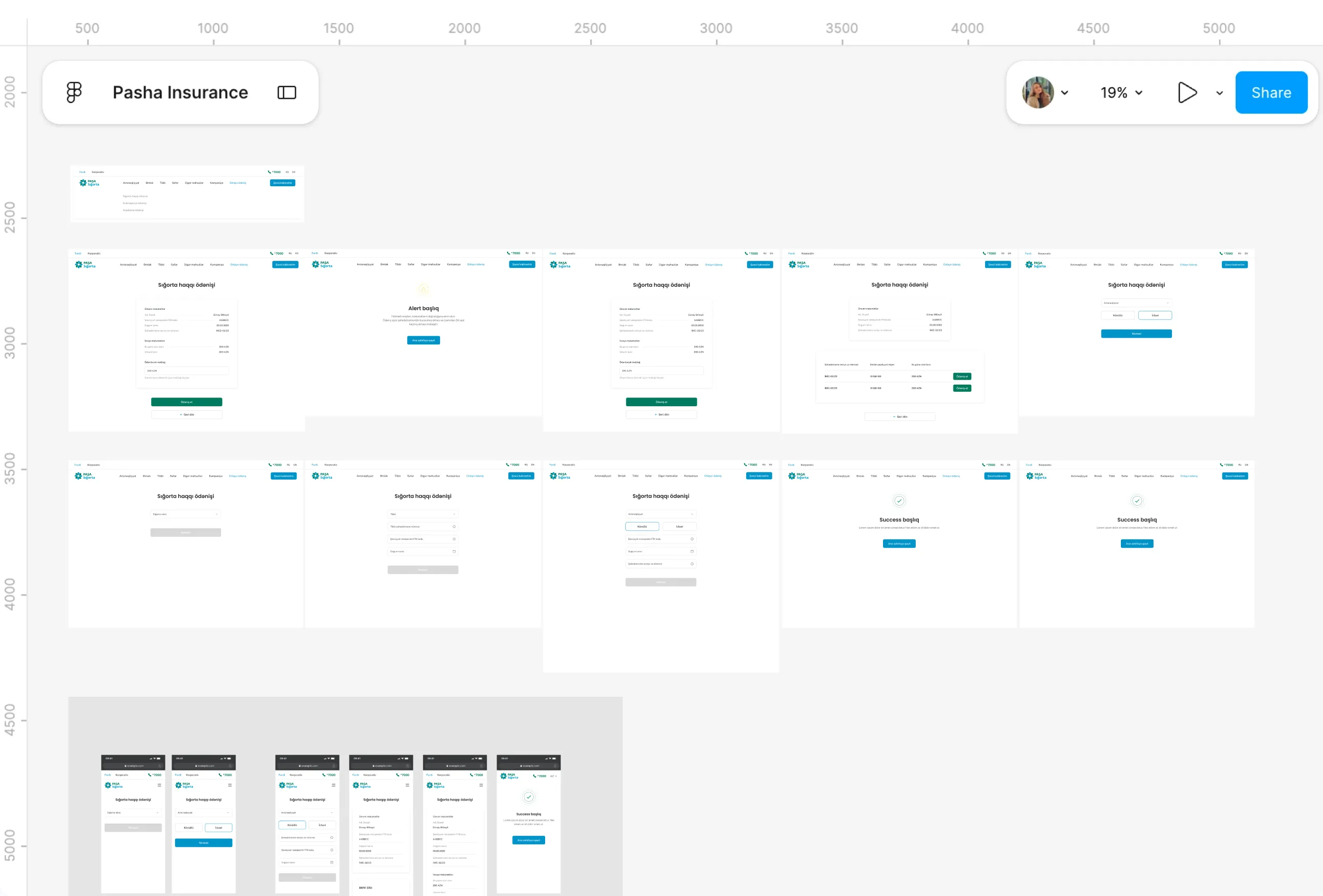 Design file screens for Online payment